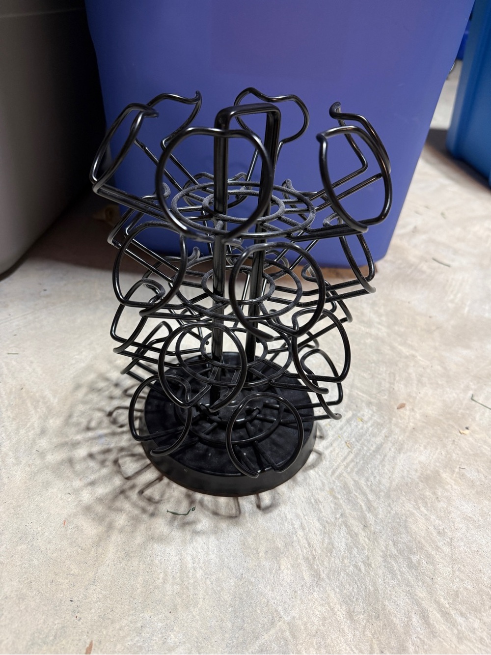 Black Metal Coffee Pod Carousel Holder - Compact Single-Serve Storage